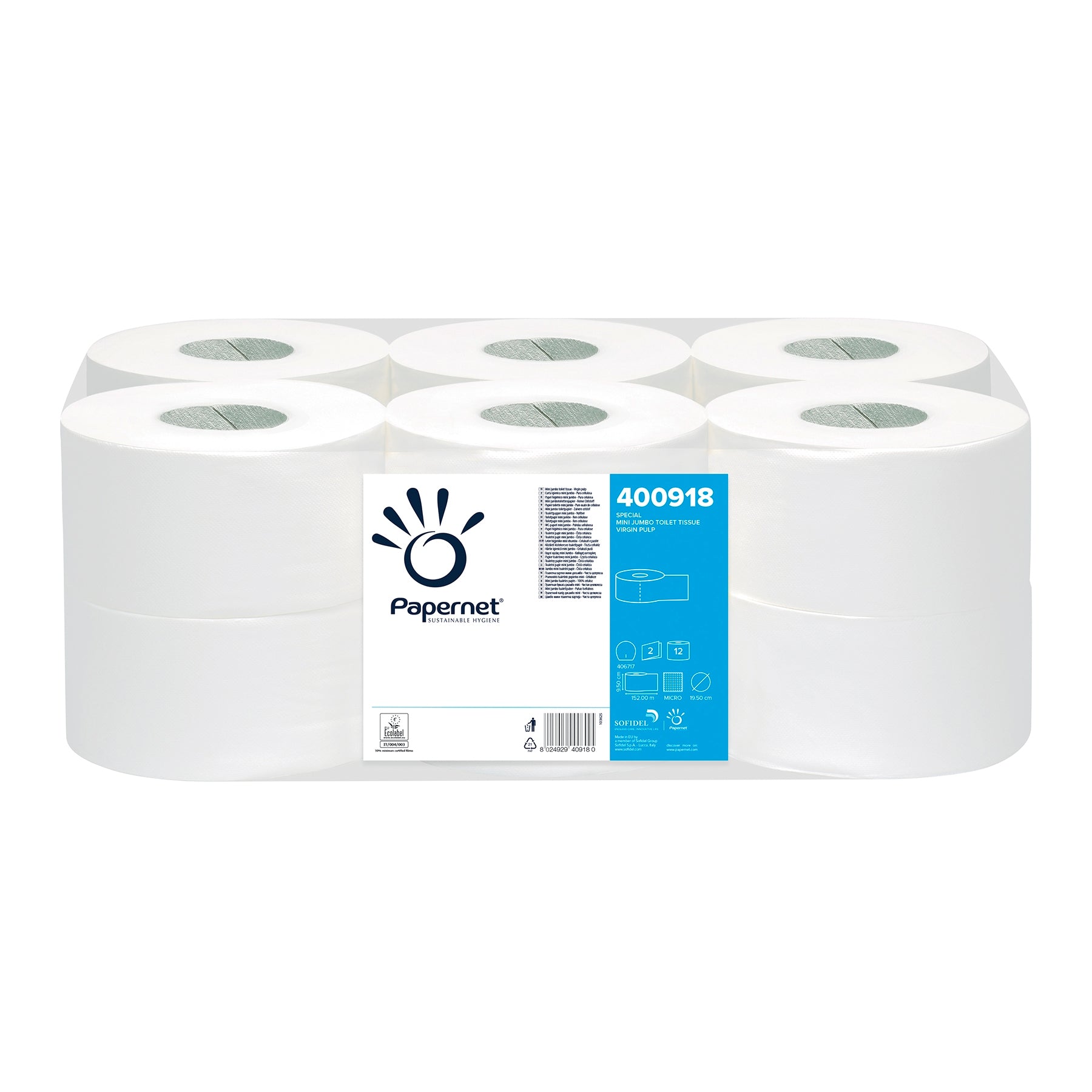 PAPERNET MINI JUMBO TOILET TISSUE 12X152M