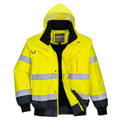 PORTWEST HI-VIS 3 IN 1 CONTRAST BOMBER JACKET C465