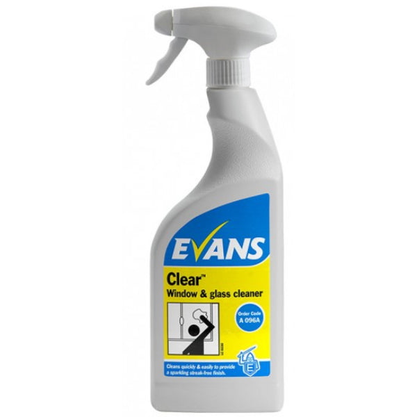 EVANS CLEAR WINDOW, GLASS & STAINLESS STEEL CLEANER 6X750ML