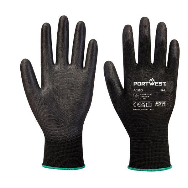 PORTWEST PU PALM GLOVE BLACK A120