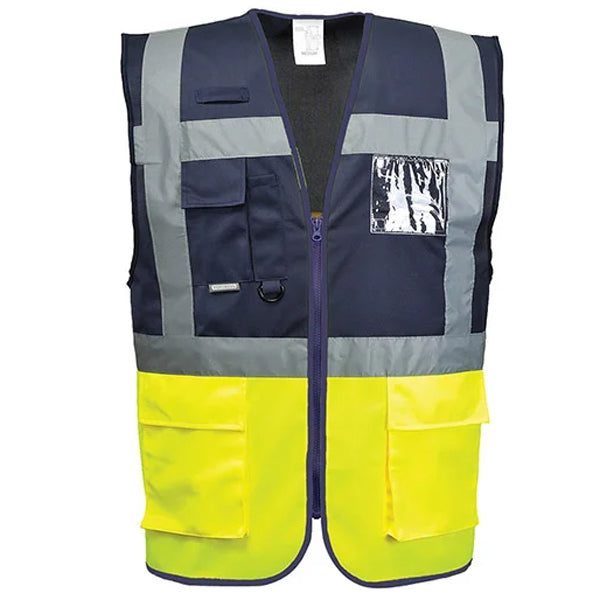 PORTWEST PARIS EXECUTIVE VEST YELLOW/NAVY