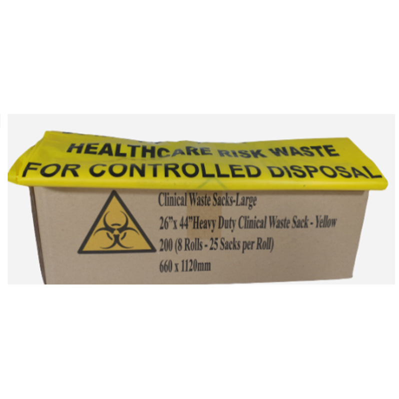 YELLOW HAZ WASTE BAGS 26X44 (200)