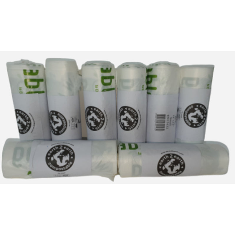 EARTH 2 EARTH 18"X18" COMPOSTABLE SACK IVORY/CLEAR 500