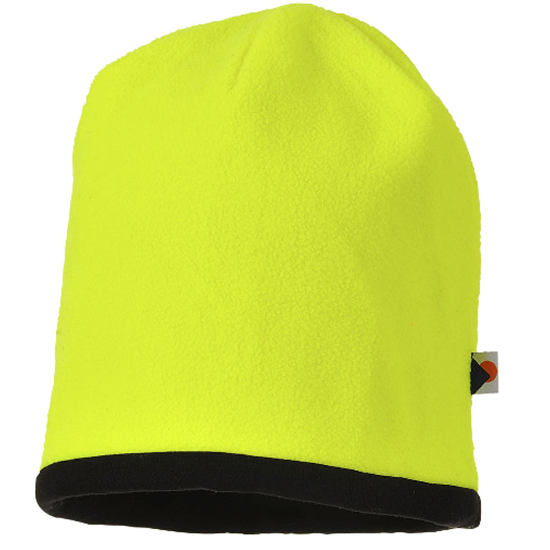PORTWEST REVERSIBLE HI-VIS BEANIE HAT YE/BK HA14