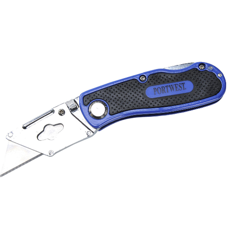 PORTWEST FOLDABLE UTILITY KNIFE BLUE