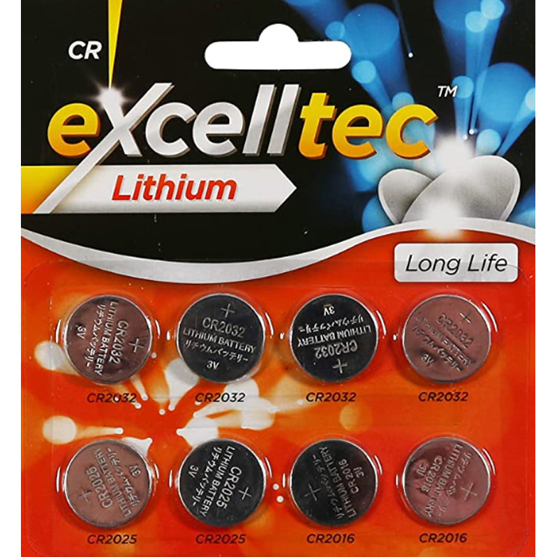 EXCELLTEC LITHIUM CR BATTERIES 8 PK