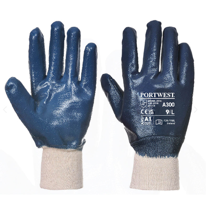 A300 NITRILE KNITWRIST GLOVE NAVY