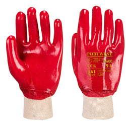 A400 PVC KNITWRIST GLOVE RED