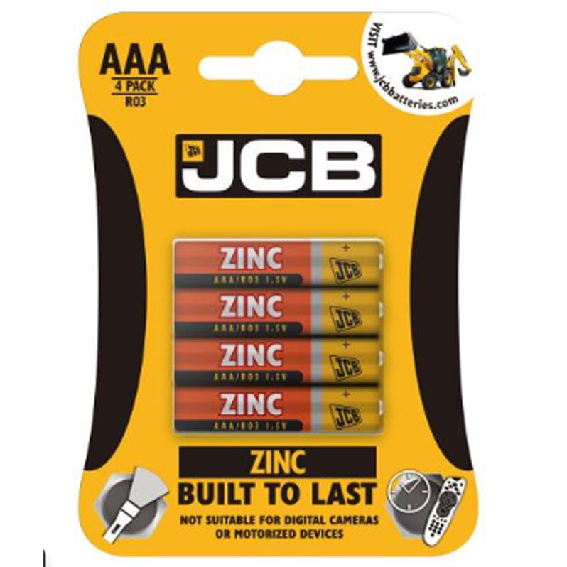JCB AAA ZINC BATTERIES PK4