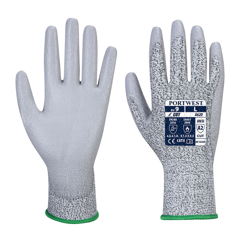 PORTWEST LR CUT PU PALM GLOVE GREY
